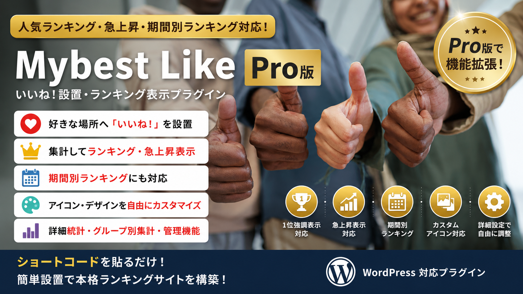 Mybest Like Pro版 ランキング・急上昇対応 WordPressプラグインのイメージ画像