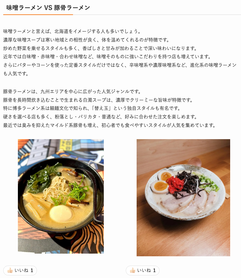 Mybest Like Pro のコンテンツ別いいね機能イメージ